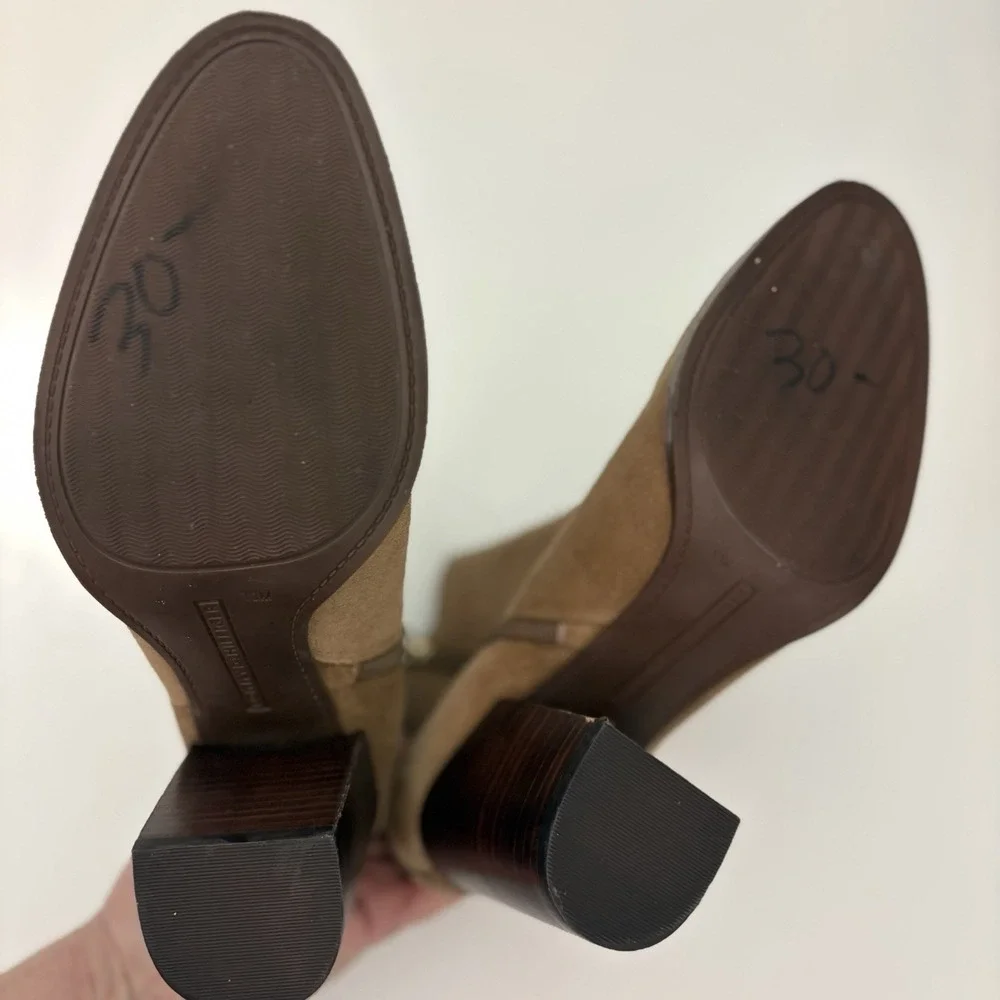 Tommy Hilfiger Ankle Booties Women's Size 10M Brown Suede ‎ Stacked Block heel - Picture 7 of 9